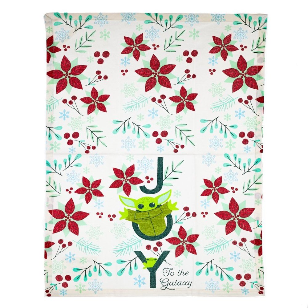 Star Wars The Mandalorian BABY YODA / GROGU Christmas Tea/Dish Towel NWT - Picture 2 of 3